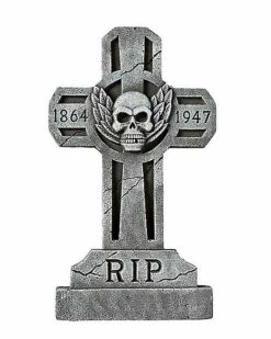 3 Ft Spooky Cross Tombstone