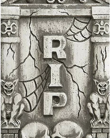 2 Ft Skull And Gargoyle Tombstone 2 2 Ft Skull And Gargoyle Tombstone - Image 2