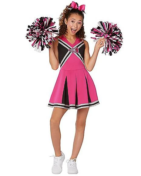 Kids Pink Cheerleader Costume 1 Kids Pink Cheerleader Costume