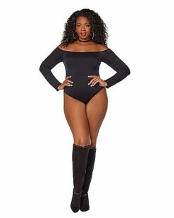 Off The Shoulder Plus Size Bodysuit