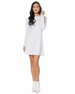 Adult White Long Sleeve Dress