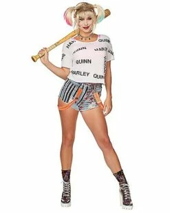 Distressed Harley Quinn T Shirt - Birds Of Prey -MystiCostume Shop 07563232 b