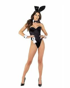 Mens Costumes Shop 28 Playboy Bunny Bodysuit Outfit - Black